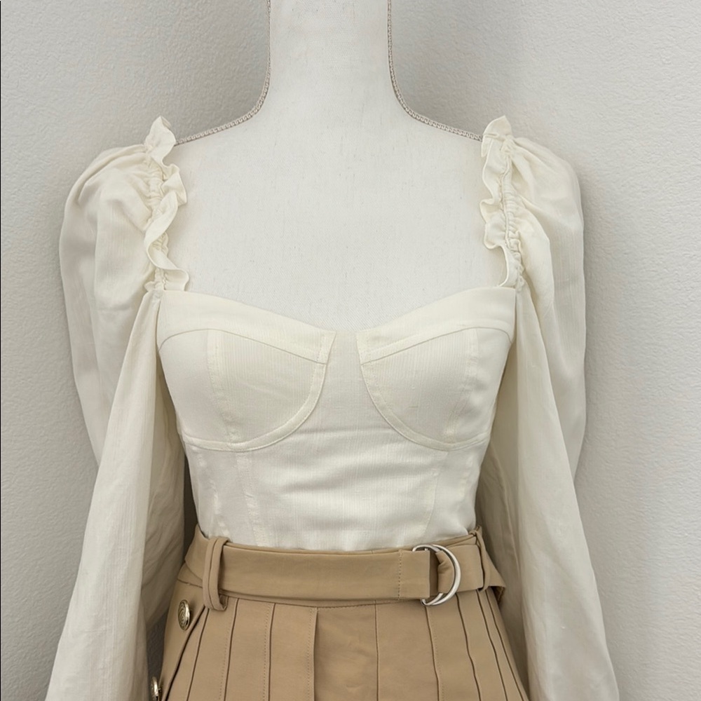 & Other Stories Cream Puff Sleeve Top